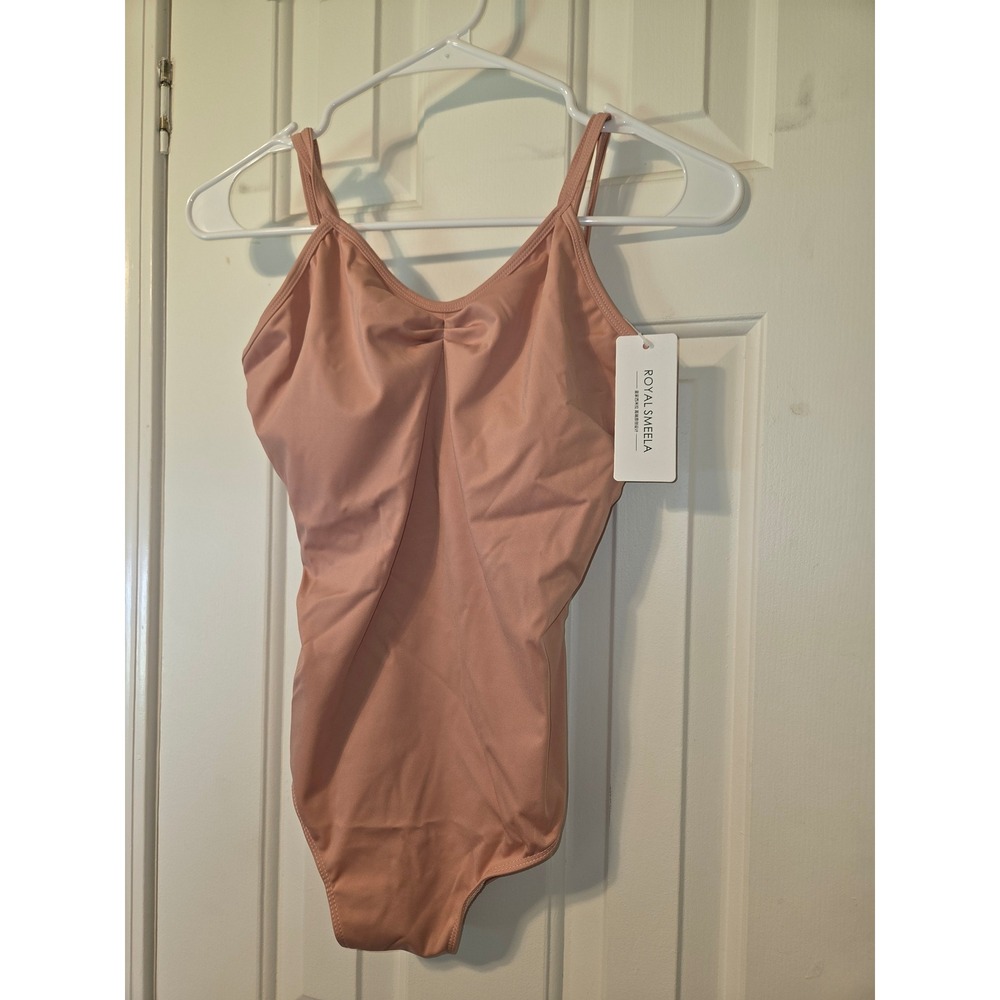 Royal Smeela Womens Ballet Leotard Strappy Back Pinch Front Pink Bodysuit NWT
